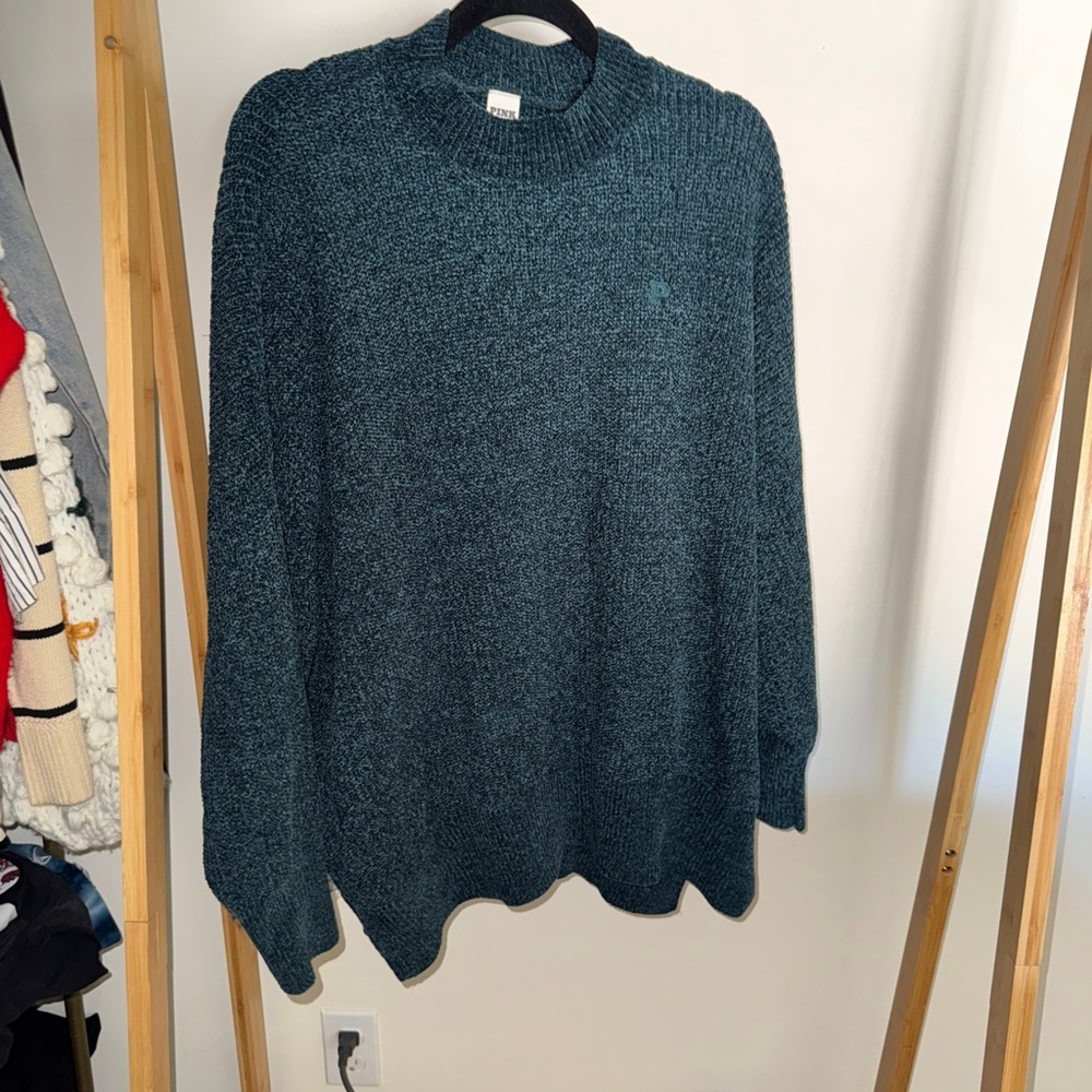 PINK Victoria's Secret Blue Cowl Neck Sweater